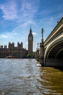 London, United Kingdom - 14 May 2025: A classic view of the London skyline with the Houses of