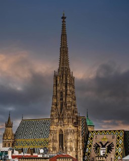 Dark clouds over St. Stephen's Cathedral, Vienna, Austria