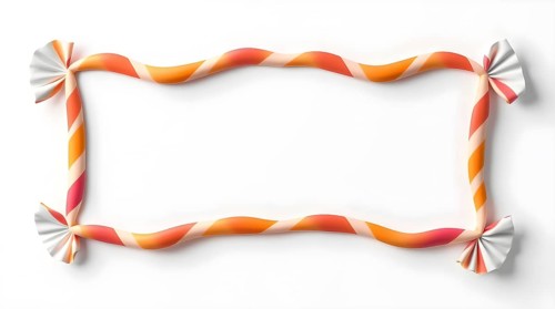 Decorative frame made of colorful candy twists for creative Halloween, Thanksgiving, Christmas, New