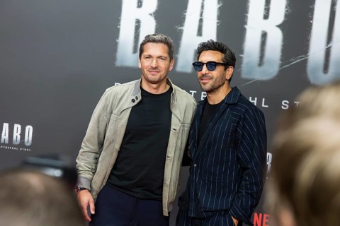 Paco-Luca Nitsche and Elyas M'Barek at the premiere of the Netflix film Babo in the Astor Film