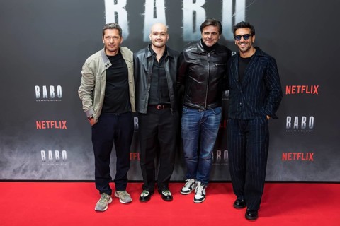 Paco-Luca Nitsche, Sinan Sevinc, Juan Moreno and Elyas M'Barek at the premiere of the Netflix film