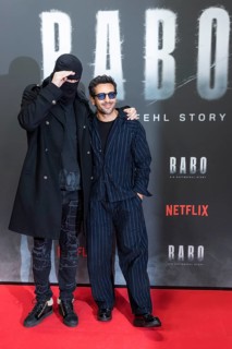 Aykut Anhan aka arrest warrant and Elyas M'Barek at the premiere of the Netflix film Babo in the
