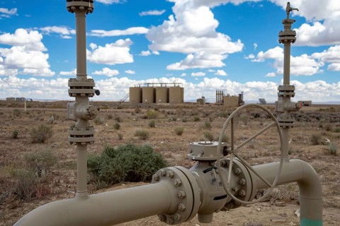 Pinedale, Wyoming - Natural gas pipeline equipment in the Jonah Natural Gas Field