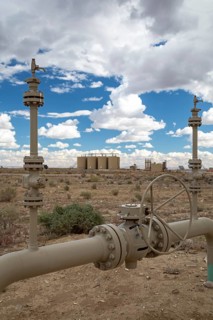 Pinedale, Wyoming - Natural gas pipeline equipment in the Jonah Natural Gas Field