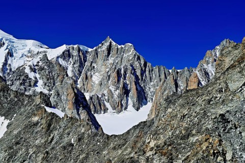 From left, the Mont Blanc mountains, Mont Maudit, Pointe Helbronner viewing terrace,