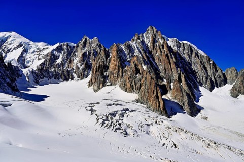 View of the mountains from the Télécabine Panorama Railway, Mont Blanc, Mont Maudit, Le Mont Blanc