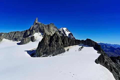 View from Pointe Helbronner mountain station to del Gigante, Chamonix-Mont-Blanc, Haute-Savoie,