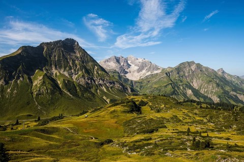 Mountain landscape, Körbersee, Warth, Bregenzerwald, Vorarlberg, Alps, Austria