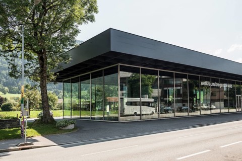 Werkraum Bregenzerwald, architect Peter Zumthor, Andelsbuch, Bregenzerwald, Vorarlberg, Alps,