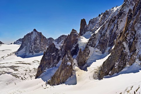 View of the Mont Blanc du Tacul mountain from the Télécabine Panorama Railway, Chamonix-Mont-Blanc,
