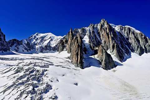 View of the mountains from the Télécabine Panorama Railway, Mont Blanc, Le Mont Blanc du Tacul, in