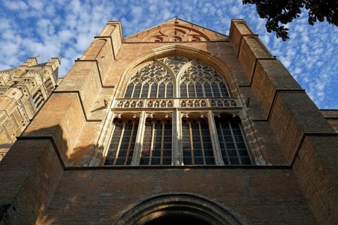 Historic St. Salvator Cathedral, Sint-Salvatorskathedraal, in the old town of Bruges, side aisle