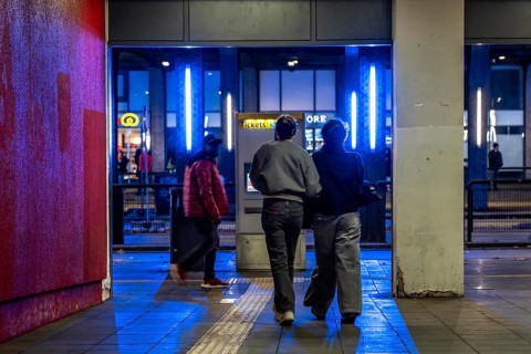 Underpass at Essen Central Station, away from the platforms to the public transport buses below the