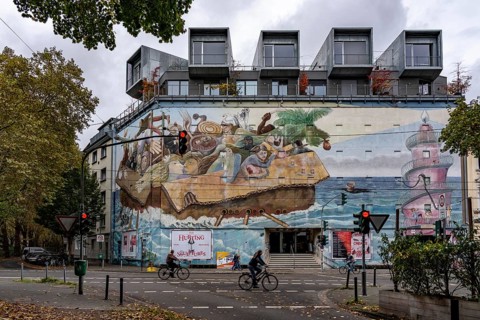 The Bilker Bunker, former air raid shelter from 1944, is a listed building, used as a cultural