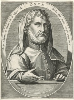 Hosea, Hoschea, Latin Osee, describes a historical scriptural prophet (750 - 725 BC) in the