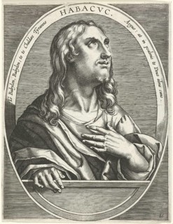 Habakkuk, a prophet in Tanakh. The script attributed to him belongs to the Book of Twelve Prophets.