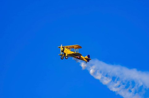 A Boeing PT-17 Stearman biplane, also Boeing Stearman Model 75, with the inscription 399 USNAVY