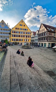 Historic houses, Holzmarkt, Tübingen, Baden-Württemberg, Germany