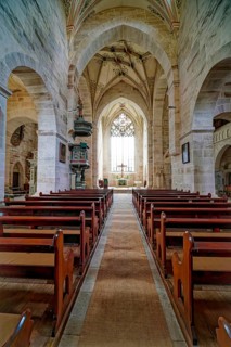 Monastery church, interior view, Bebenhausen Abbey, former Cistercian abbey, monastery complex,