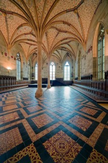 Refectory, interior view, interior, Bebenhausen Abbey, former Cistercian Abbey, monastery complex,