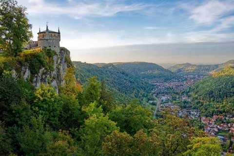 Lichtenstein Castle, also known as Württemberg's fairytale castle, built in the style of