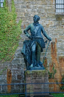 Bronze statue of Frederick II the Great. King of Prussia, Hohenzollern Castle, ancestral home of