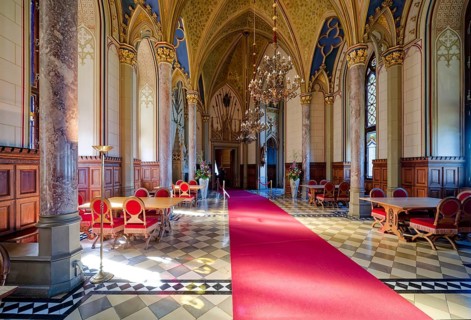 Count's Hall and Imperial Hall, Hohenzollern Castle, ancestral home of the House of Hohenzollern,