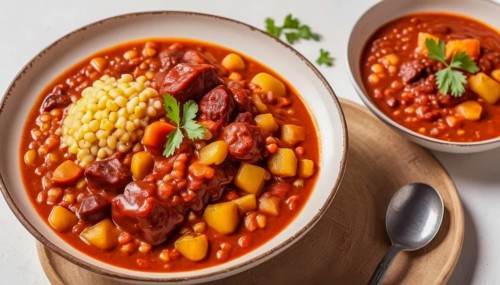 This delicious stew is a perfect meal for a cold day, featuring savory sausage and fresh
