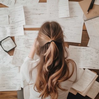 Girl preparing for a session in college, AI generated