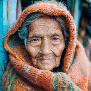 Portrait of an elderly woman from Latin America, AI generated