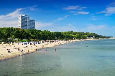 Baltic Sea beach in Timmendorfer Strand, Schleswig-Holstein, Germany
