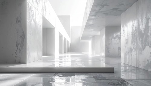 3d illustration of abstract modern architecture background, Minimal geometry architectural design,