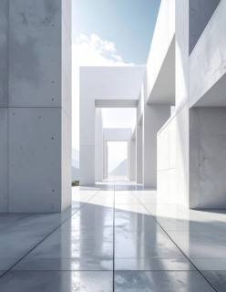 3d illustration of abstract modern architecture background, Minimal geometry architectural design,