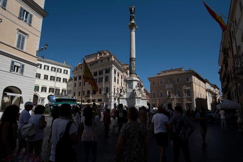 Colonna dell' Immacolata Column, Piazza di Spagna, Rome, Italy