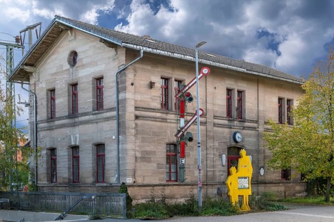 The Lauf Links der Pegnitz station was opened in 1859, Eckertstr. 2, Lauf an der Pegnitz, Middle