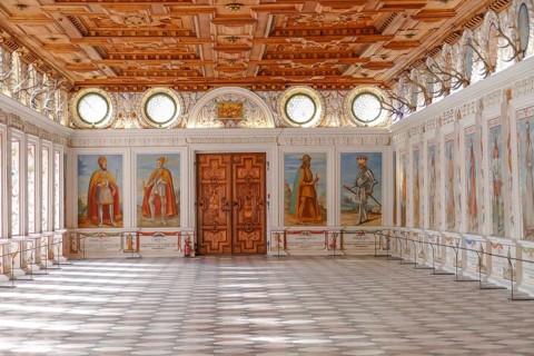 Spanish Hall, interior view, Ambras Castle, Innsbruck, Tyrol, Austria