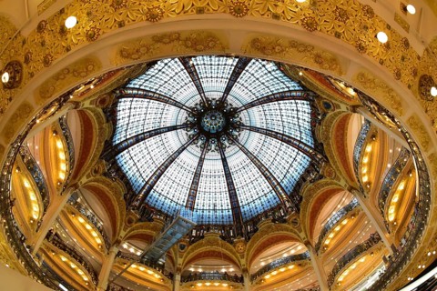 Glass dome of the Lafayette department store in Pris, France