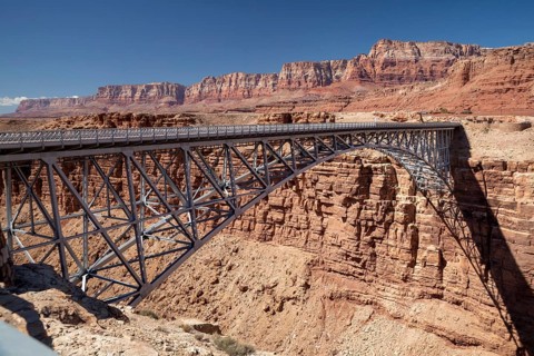 Marble Canyon, Arizona - The Navajo Bridge which spans the Colorado River in Marble Canyon