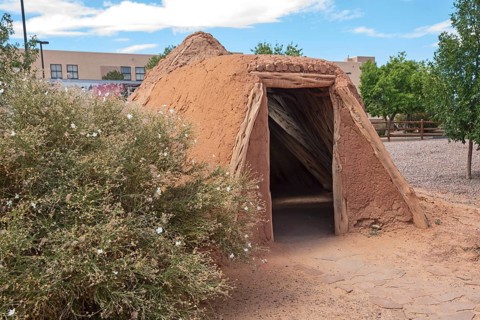 Kayenta, Arizona - A hogan at the Navajo Shadehouse Museum