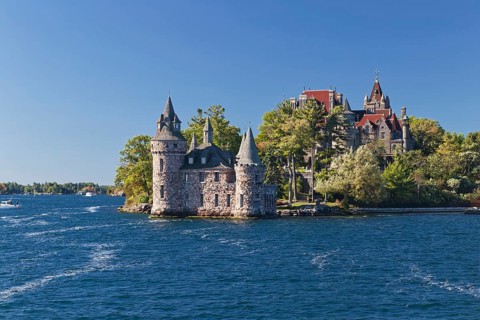 Boldt Castle on a small island in the Saint Lawrence River, Thousand Islands, Province of Ontario
