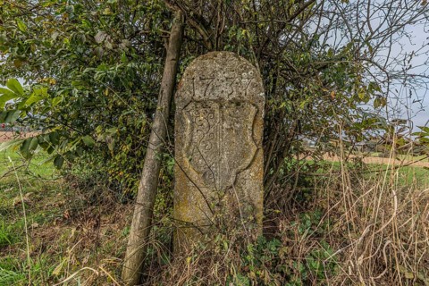 Border stone from 1737 on the cantonal border between Aargau and Lucerne, formerly the canton of