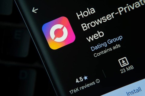 Dhaka, Bangladesh- 16 Oct 2025: Hola Browser app from Google Playstore is displayed on a smartphone