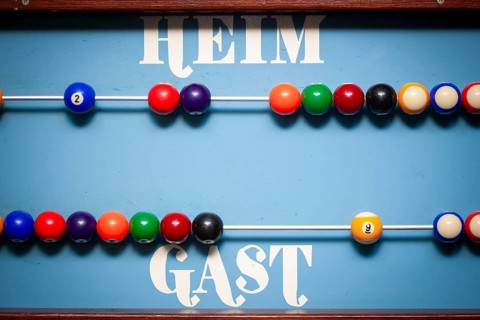 Scoreboard or counting frame in a pool hall to record the game score