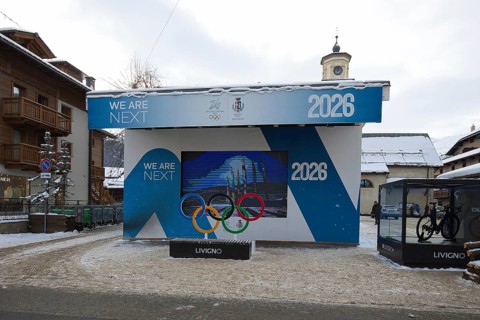 Livigno in Italy is promoting the 2026 Winter Olympics. Some of the competitions will also take