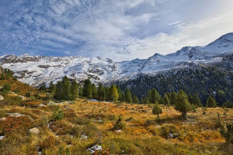 Landscape in the mountains of Langtaufers in Vinschgau, Italy