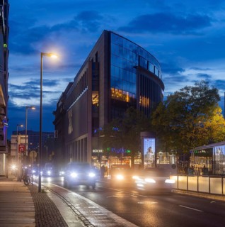 Office and commercial building Dr.-Külz-Ring 12 by Dresden architect Horst Witter, it now houses