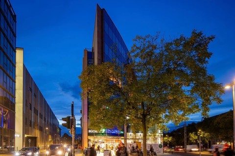 Office and commercial building Dr.-Külz-Ring 12 by Dresden architect Horst Witter, it now houses