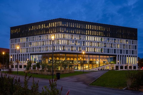 New Town Hall in the evening, Dresden, Saxony, Germany