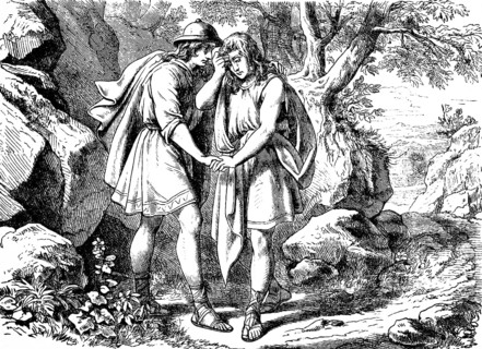 Jonathan spoke to David, Go in Peace, First Book of Samuel, chapter 21, escape, giving comfort,