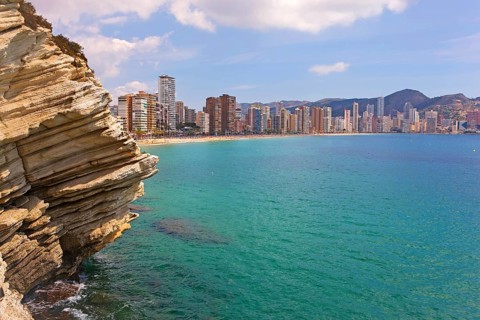 View from Balcon del Mediterraneo, Klein-Manhattan skyline, Benidorm, Valencia (region), Costa